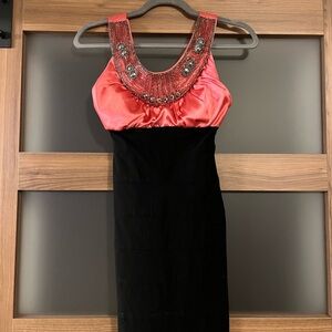 Elegant Black and Pink Women's Body Con Dress